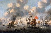 unknow artist The burning of the English fleet off Chatham, 20 June 1667. oil painting on canvas